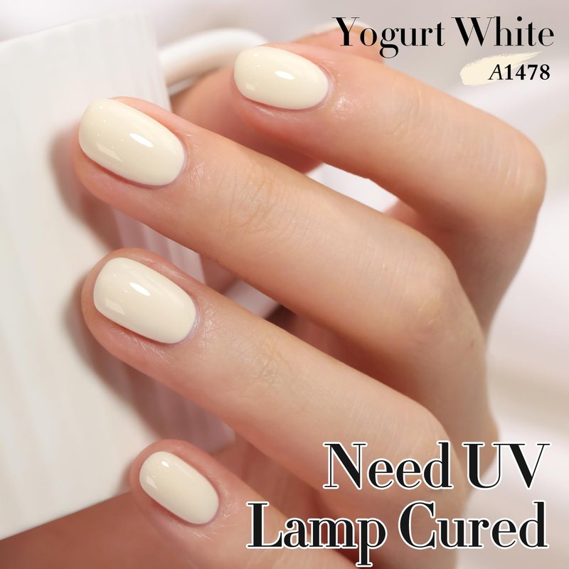 Double Rhythm 15ML Gel Polish Pure Sheer Same Color Same Bottle Soak Off Gel Polish Art Manicure Salon DIY at Home for Women (Beige White-A1478)