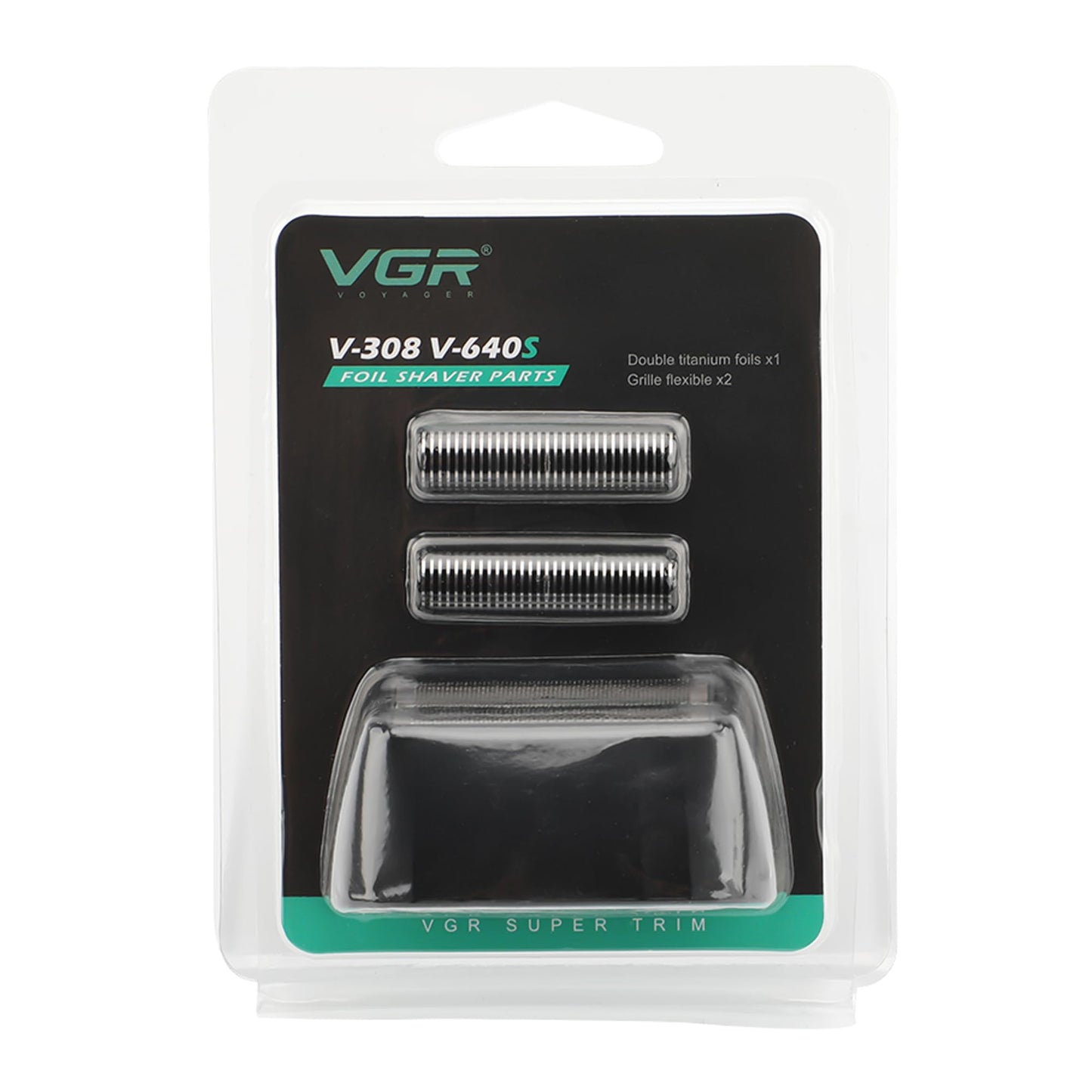 VGR 308/640S Foil Shaver Replacement Head, Electric Shaver Replacement Foil and Cutters Set, Double Titanium Foil Floating Blade, 1 Pack