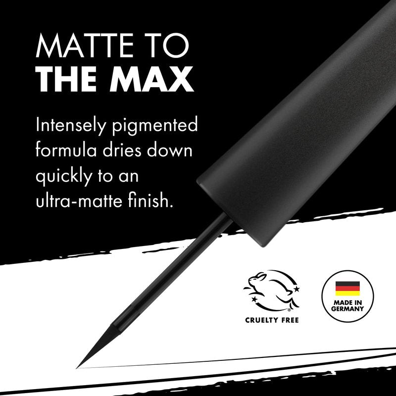Milani Stay Put Matte Liquid Eyeliner - Waterproof Black, 17-Hour Wear, Smudgeproof & Vegan