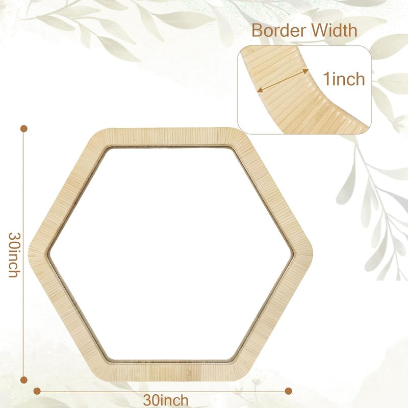 Rattan Wicker Wall Mirror - 30 Inch Boho Rustic Decor with Handmade Frame | Ideal for Bathroom, Nursery, Living Room