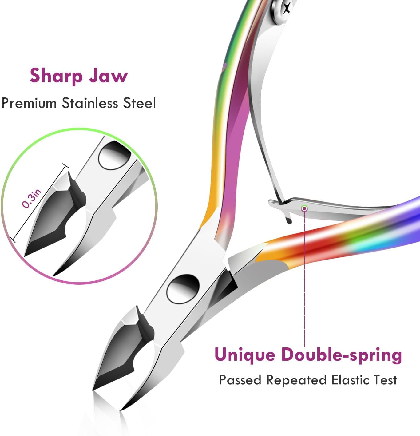 XUNXMAS Cuticle Trimmer & Remover - Professional Stainless Steel Pedicure Tools for Nails & Dead Skin