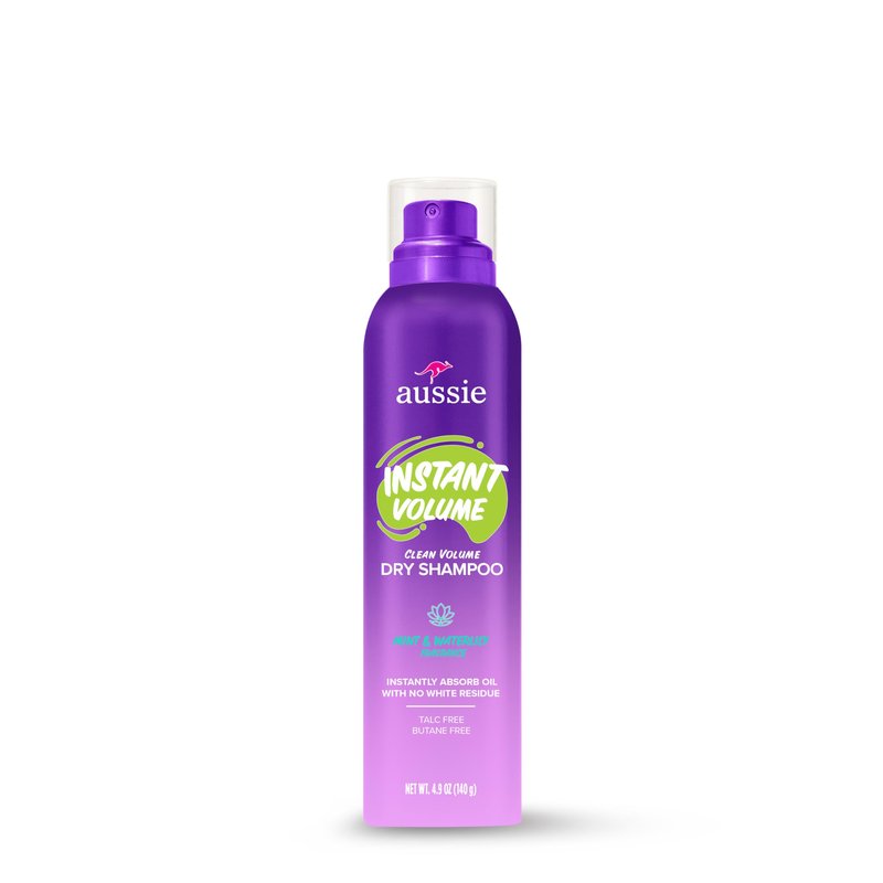 Aussie Instant Volume Dry Shampoo, Clean Volume, Talc-Free, Butane-Free, for Straight, Wavy and Curly Hair, 4.9oz