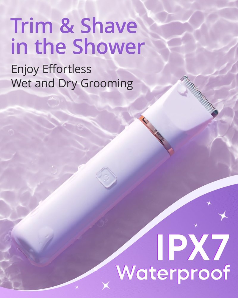 Bikini Trimmer for Women - 2-in-1 Painless Body Shaver | Portable Grooming Kit for Underarms, Legs, and Arms