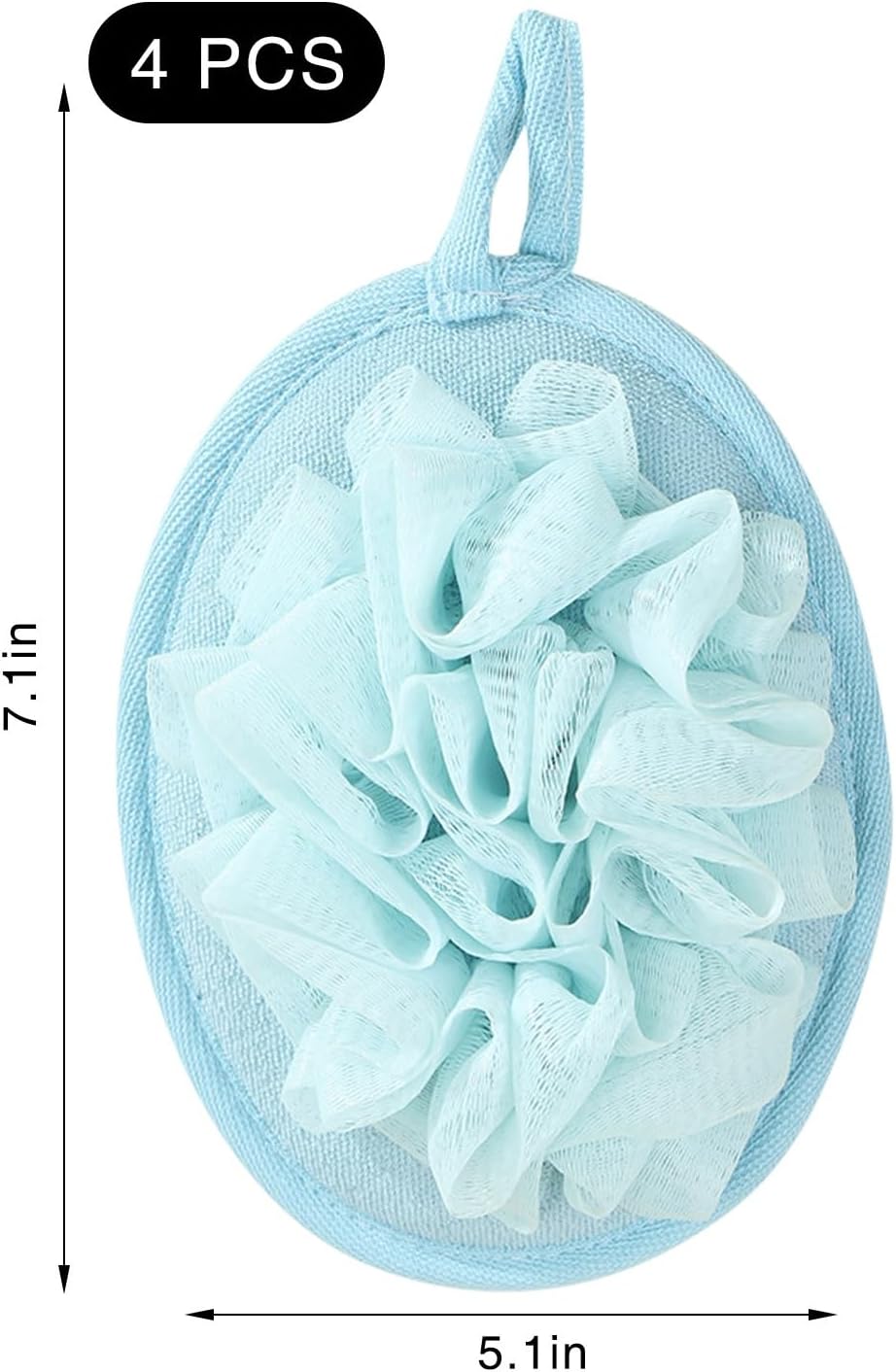 Skiennix Travel Size Loofah Set - 4 PCS Lightweight Terry Cloth Sponges for Sensitive Skin Exfoliation