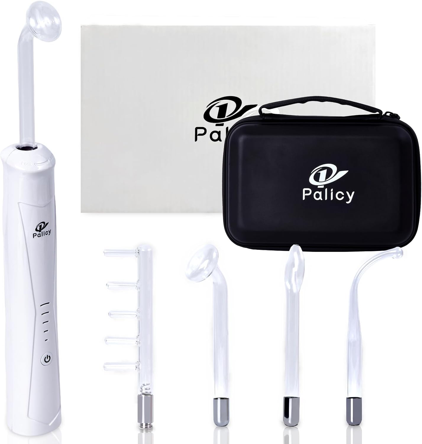 Wireless Lift Wand - Professional High Frequency Facial Device | 4 Electrodes for Wrinkles, Scars, Dark Circles (White)