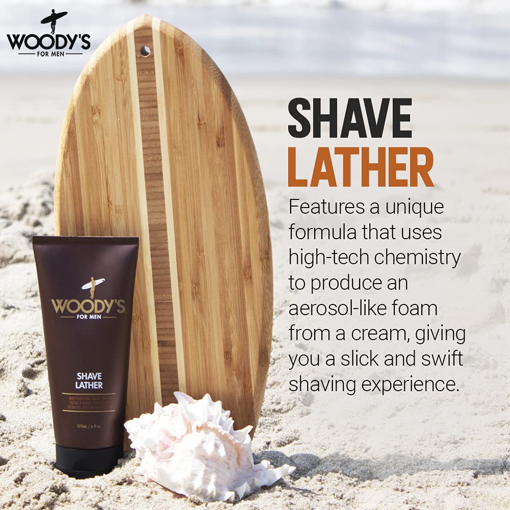 Woody's Shaving Essentials, Shave Lather for Men - Rich & Creamy Shave Foam, Shaving Cream for Men, Reduced Irritation, 6 fl oz