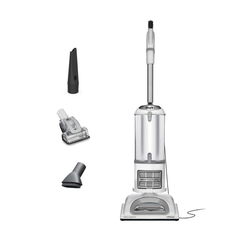 Shark Upright Vacuum Cleaner | Navigator Lift-Away | Pet Hair, Carpet & Hard Floor Cleaning | Pet Power Brush, Dusting Brush & Crevice Tool | HEPA Filter | Swivel Steering | White/Silver | NV356E