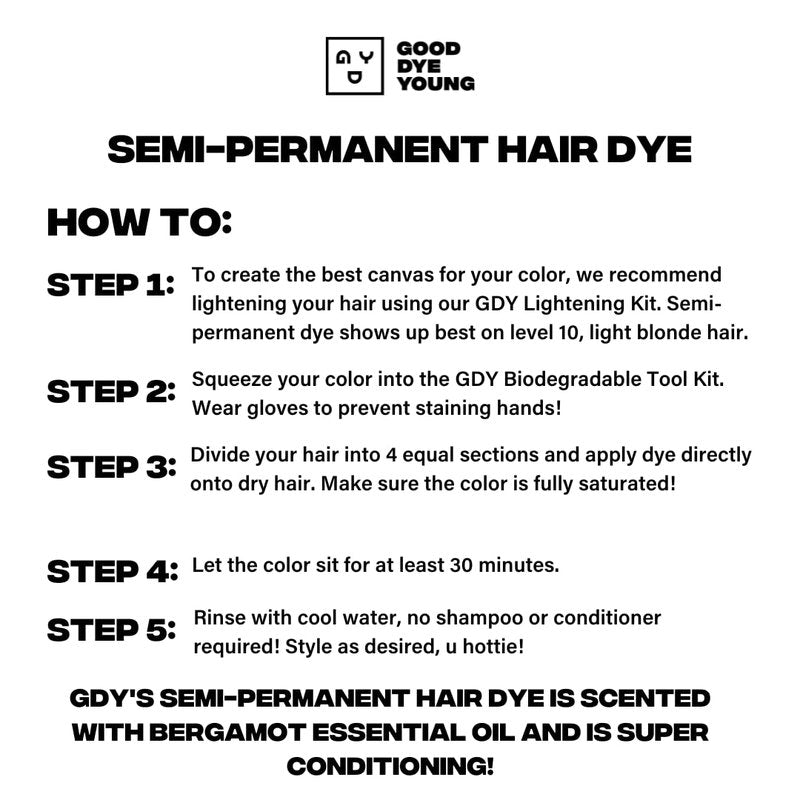 Good Dye Young Streaks and Strands Semi Permanent Hair Color - UV Protective Temporary Teal Conditioning Tint, Lasts 15-24+ Washes - PPD-Free, Cruelty-Free & Vegan