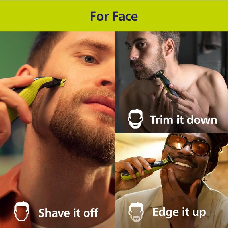 Philips Norelco OneBlade Replacement Blade Kit - Durable Stainless Steel for Face & Body Trimming | QP614/80