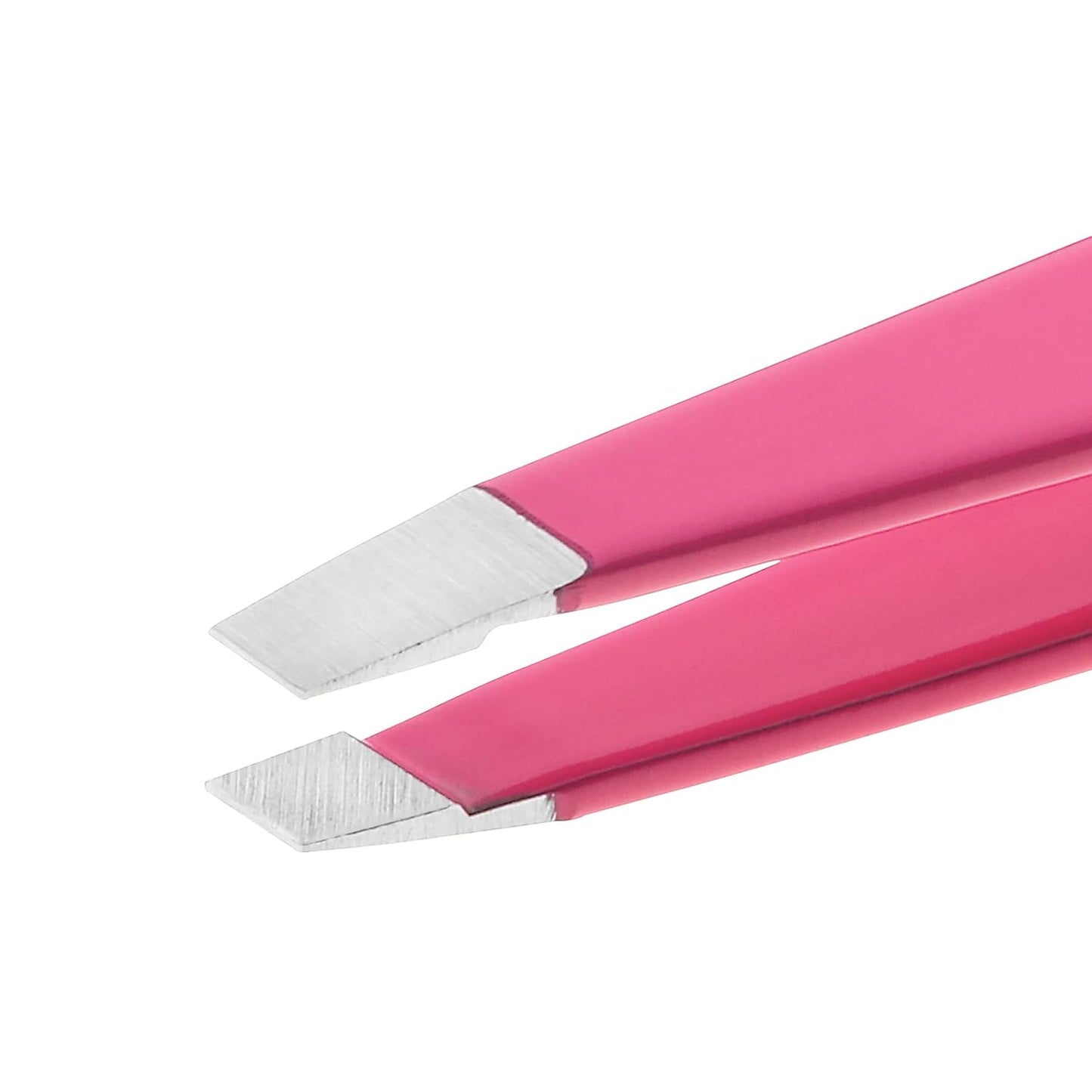 Tweezerman Stainless Steel Slant Tweezers - Precision Eyebrow Tweezers for All | Neon Pink Color