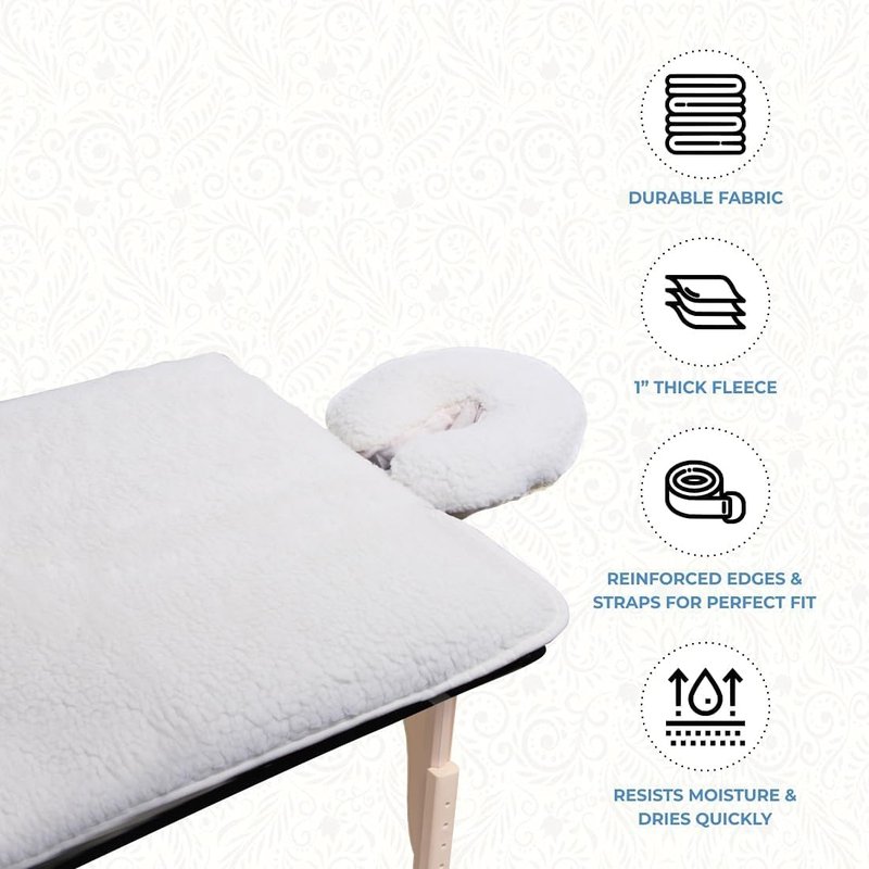 ForPro Premium Fleece Massage Pad Set - Extra Soft & Hypoallergenic | Includes Pad & Face Rest Cover, 31” W x 72” L