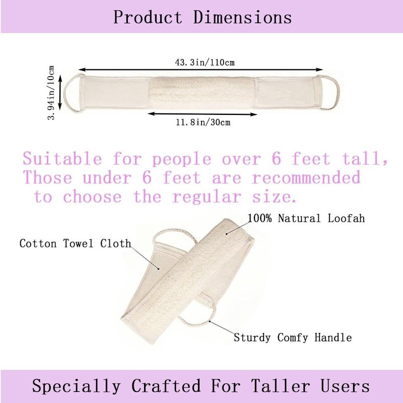 haikuluo Extra-Long Natural Loofah Back Scrubber,1 Pack