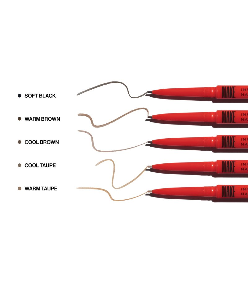 MAKE Beauty Nano Brow, Micro Eyebrow Pencil. Long-Lasting Smudgeproof Eye Brow Makeup for Hairlike Lines. Precision Liner for Natural-Looking Eyebrows - Shade, Cool Taupe Medium Brown
