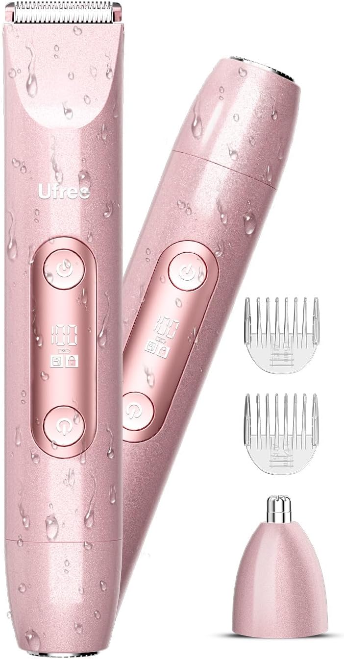 Ufree Bikini Trimmer - Dual Head Electric Razor for Women | Waterproof Rechargeable Shaver for Body & Face