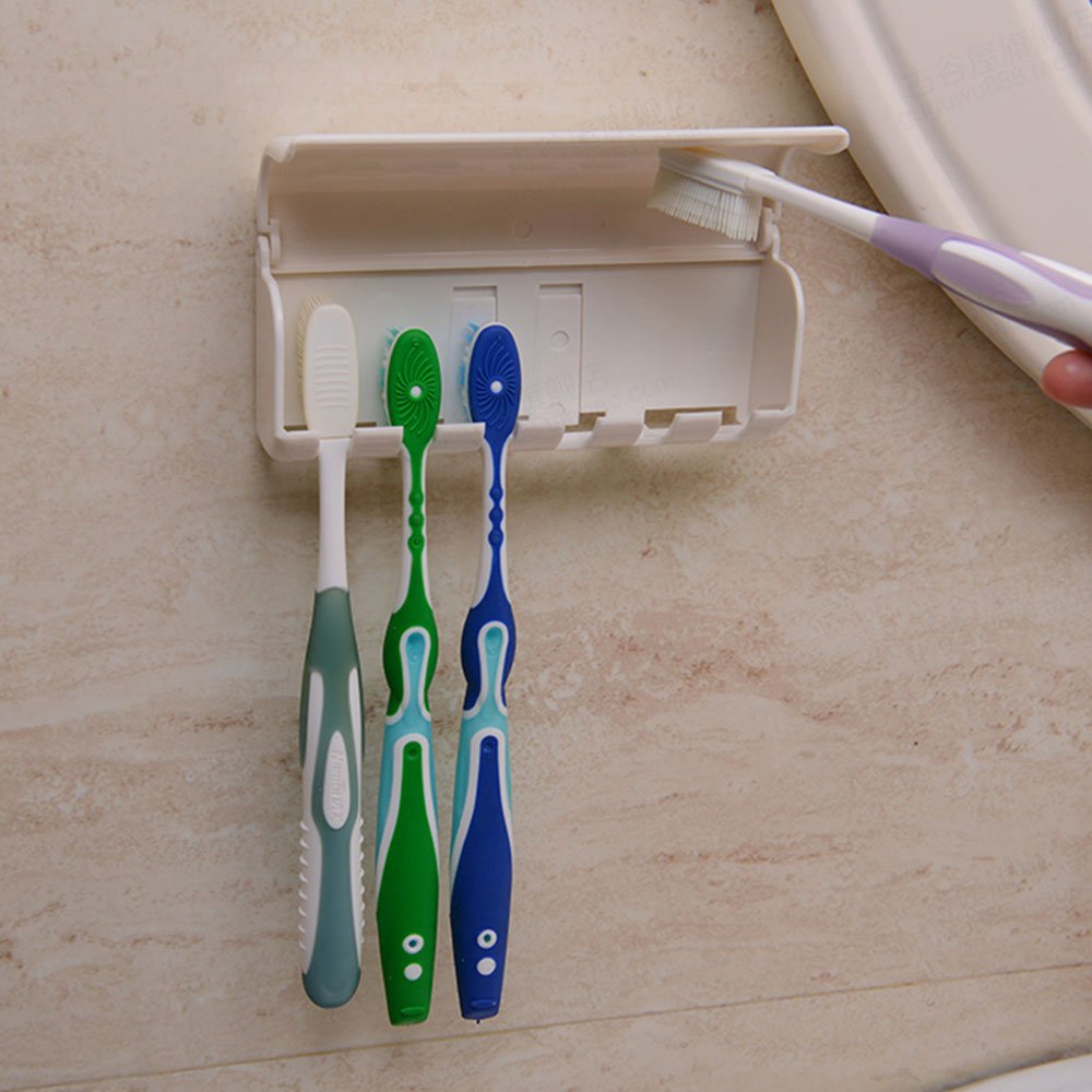 Eslite Toothbrush Holder with Cover (Ivory White)