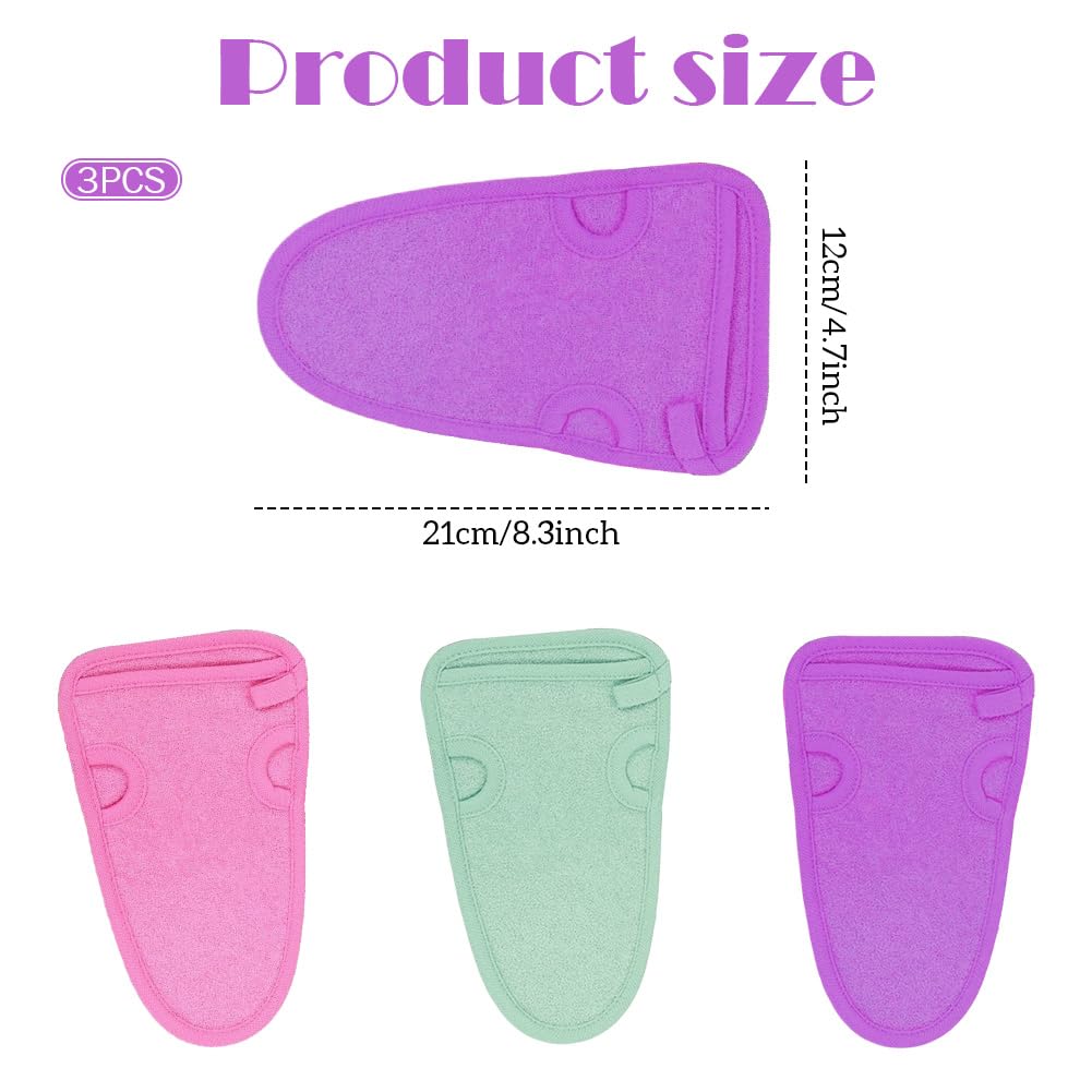 ericotry 3PCS Bathing Shower Exfoliating Mitts Towel Soft Skin Care Face Body Wash Massage Spa Mittens for Adult and Kids(Color Random)
