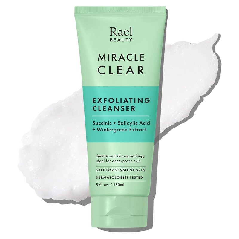 Rael Miracle Clear Facial Cleanser - Gentle Daily Makeup Remover & Deep Pore Cleanser | 5.1 fl. oz for Oily & Combination Skin