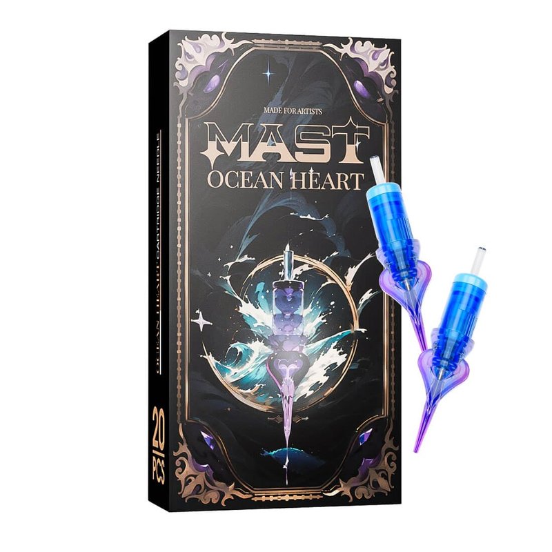 Mast Heart Tattoo Needles Cartridges 20Pcs Disposable 1003RL Round Liner Long Tips for Precision & Style