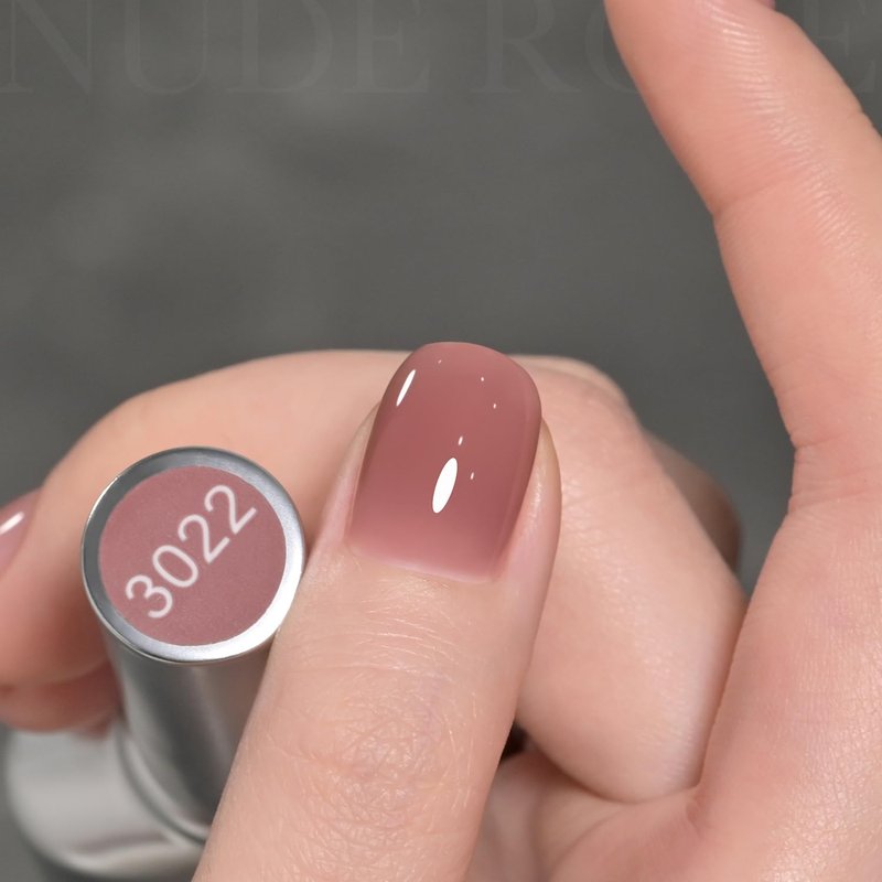GAOY Jelly Nude Pink Gel Nail Polish, 16ml Sheer Translucent Netural Soak Off Gel Polish, UV Light Cure for Nail Art DIY at Home, 3022 Nude Rose