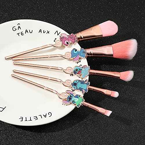 Cute Cartoon Girl-Themed 5-Piece Makeup Brush Set ? Premium Synthetic Bristles for Foundation, Blending, Face Powder, Blush, Concealer & Eye Shadow