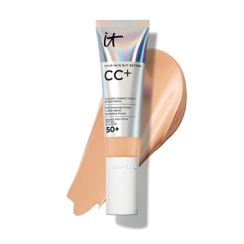 IT Cosmetics CC+ Cream - Full Coverage Foundation With SPF 50+ & Anti-Aging Serum | Lightweight, Hydrating, All Skin Types