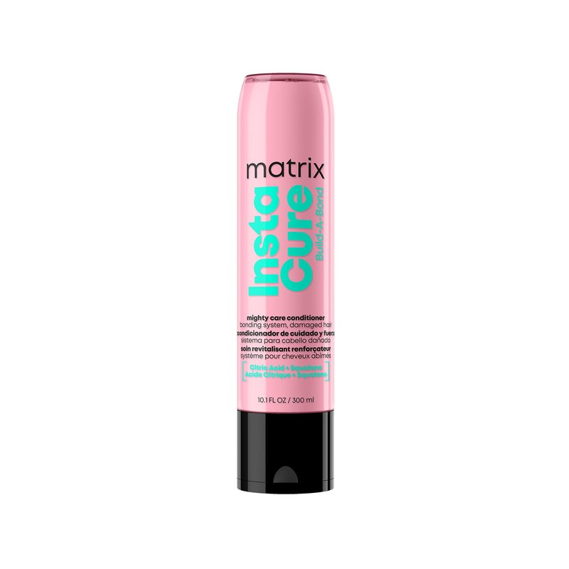 MATRIX Instacure Build-A-Bond Mighty Care Conditioner - Bond Repair For Very Damaged Hair, Strengthens, Smooths & Softens with Citric Acid & Squalane, Detangles & Adds Shine, Paraben-Free, 10.8 Fl Oz