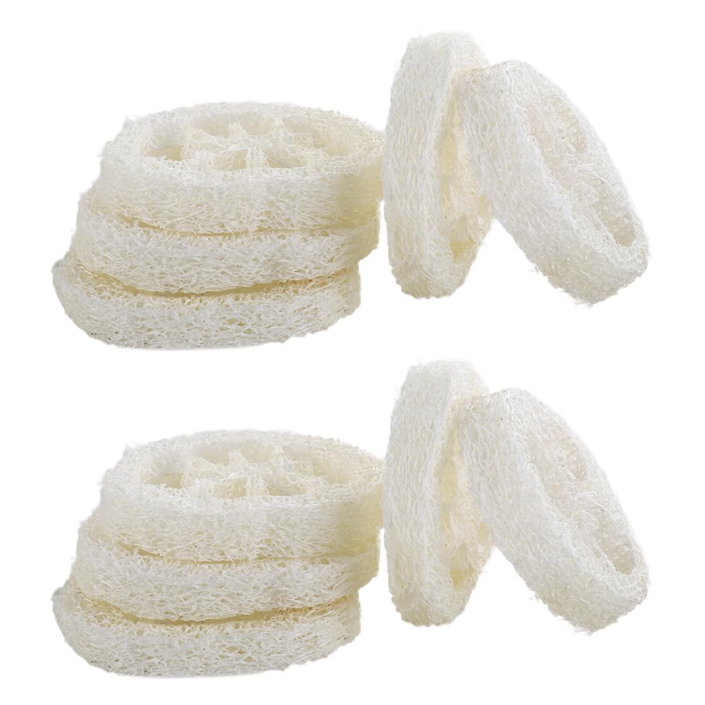 Leadigol 50 Pieces Loofah Sponge,2 inch, Small Natural Loofah Slices,Natural Loofah Sponges, Soap Making Tools,Loofah Sponge Scrubber,Soap Saver Pads Soap Holder