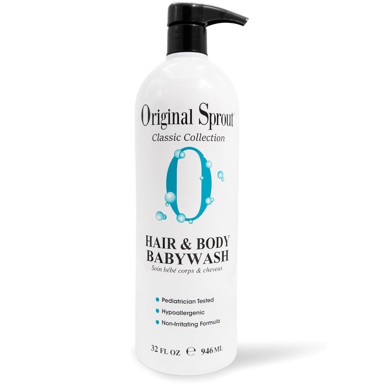 Original Sprout Baby Shampoo and Body Wash, Hypoallergenic Gentle Baby Wash for Newborns, Infants & Kids, Organic Calendula & Rosemary for Sensitive Skin & Hair, 32 oz. Bottle