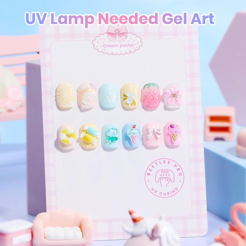 Beetles Pastel Gel Polish Set | HEMA-Free 6-Color Collection - 15ML Salon-Quality Soak Off UV Gel