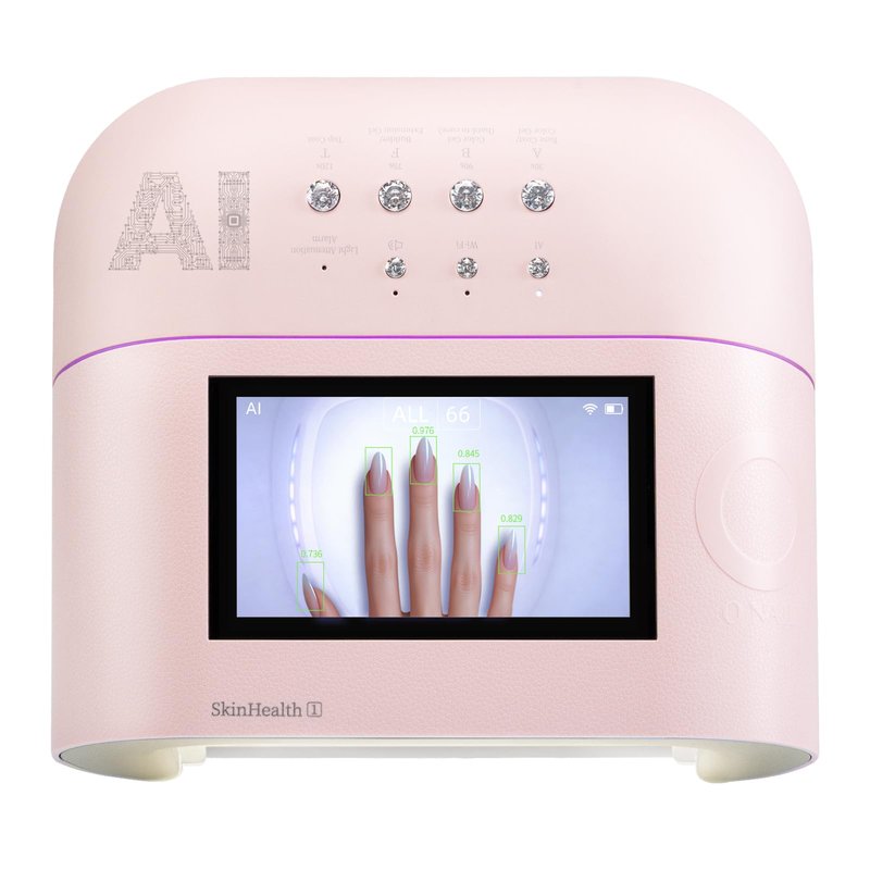 AI UV LED Best Nail Lamp-O NAIL AI Precision Scan,Reduce Excess UV Skin Damage-2in1 AI Computer&Nail Dryer with HD Visible Screen,109 LEDs 2X Faster Curing,Nail Curing Lamp for Salon and Home Pink