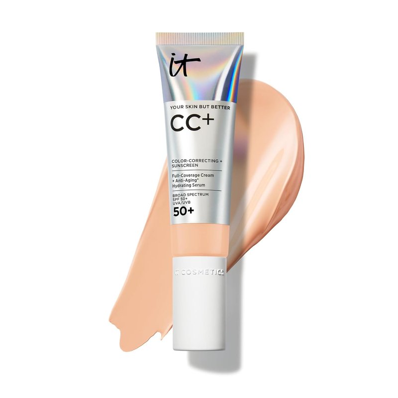 IT Cosmetics CC+ Cream - Natural Full Coverage Foundation With SPF 50+ | Anti-Aging Hydrating Serum, Lightweight 24H Wear
