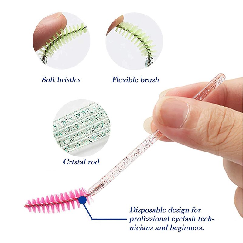 Skiennix 300Pcs Disposable Eyelash Mascara Brushes - Perfect for Eyelash Extensions & Makeup | 6 Color Options