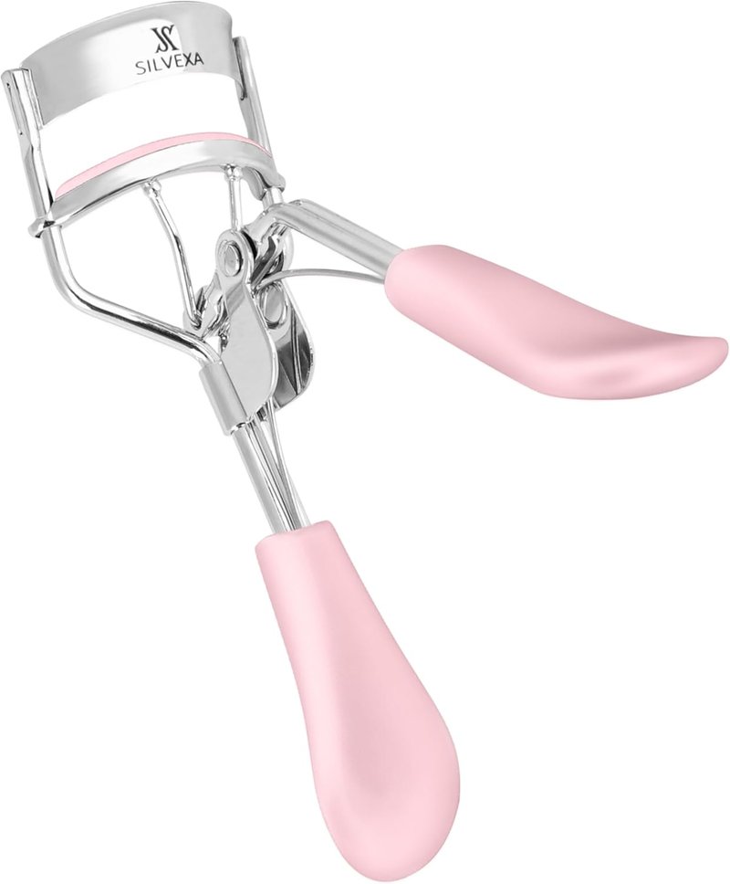 Eyelash Curler - Professional Stainless Steel Lash Curler with Comfort Grip & Silicone Pads | No-Pinch Design for All Eye Shapes (Pink)