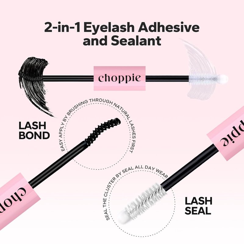 Choppie Lash Cluster Glue - 2-in-1 Super Strong Hold | Quick Drying Waterproof Adhesive (0.17 fl. oz)