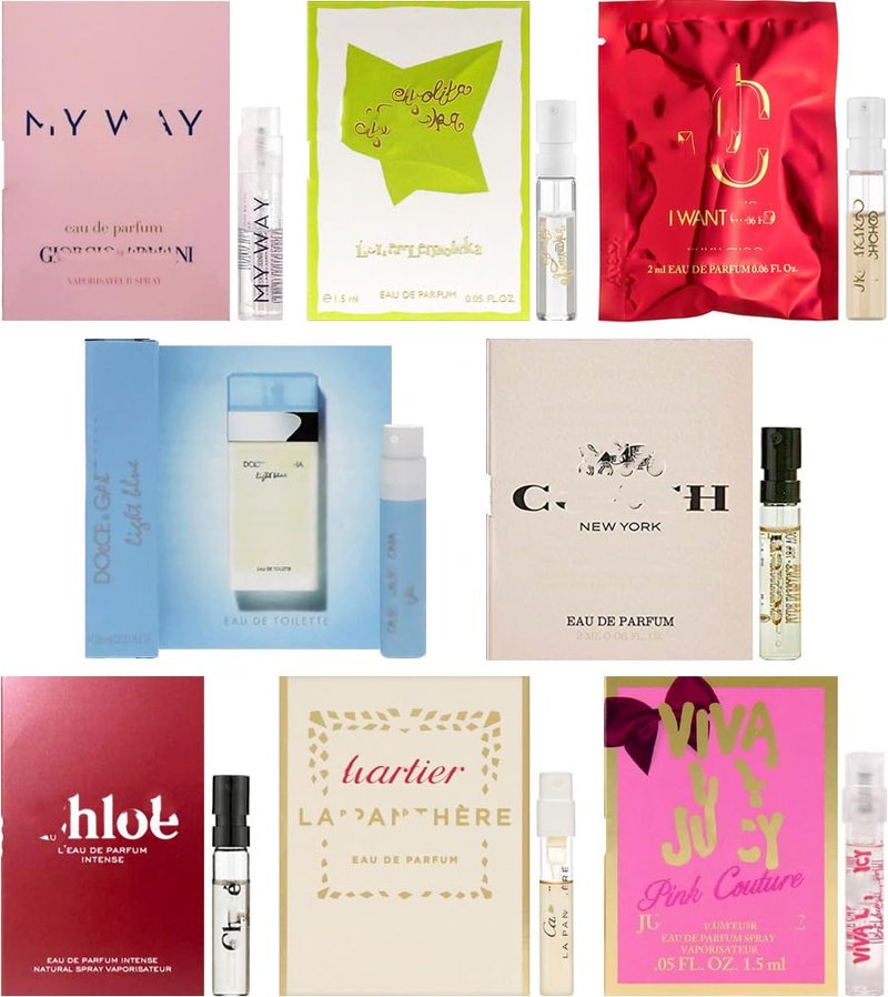 JRoBeauty Perfume High End Designer Fragrance Sampler Set for Women - (Pack of 8 Sample Vials)