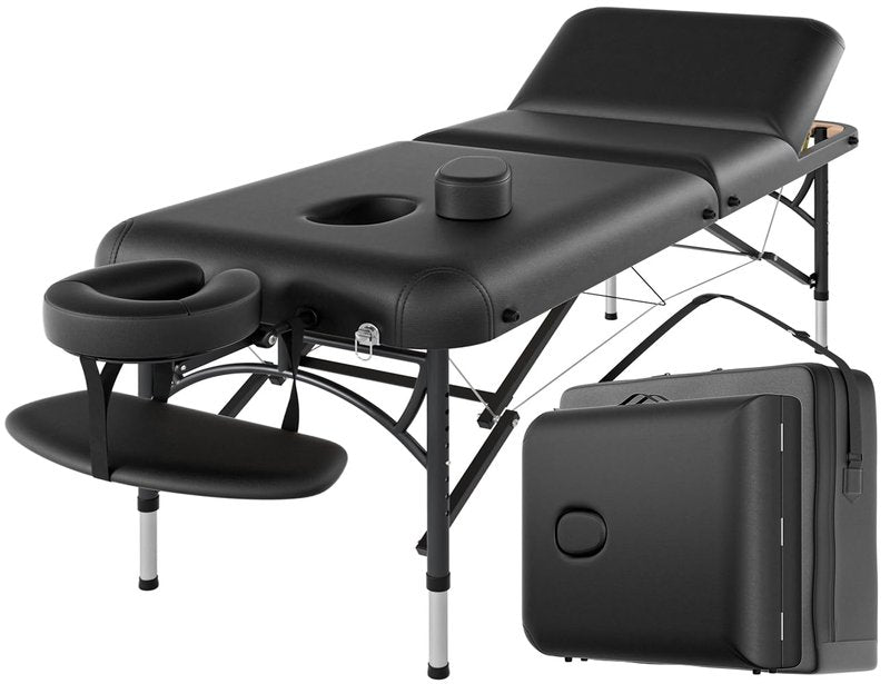 CLORIS 84" Professional Massage Table - Portable & Lightweight, Height Adjustable, Supports 1100LBS, Includes Carrying Bag