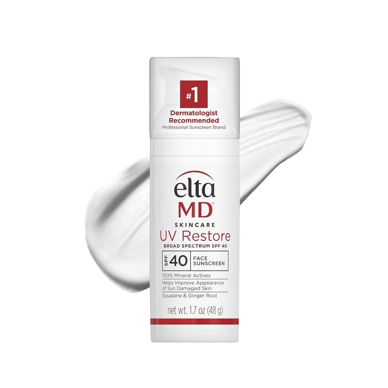 EltaMD UV Restore Face Sunscreen - SPF 40 Mineral Formula for Sun-Damaged Skin Repair | Anti-Aging Zinc Oxide
