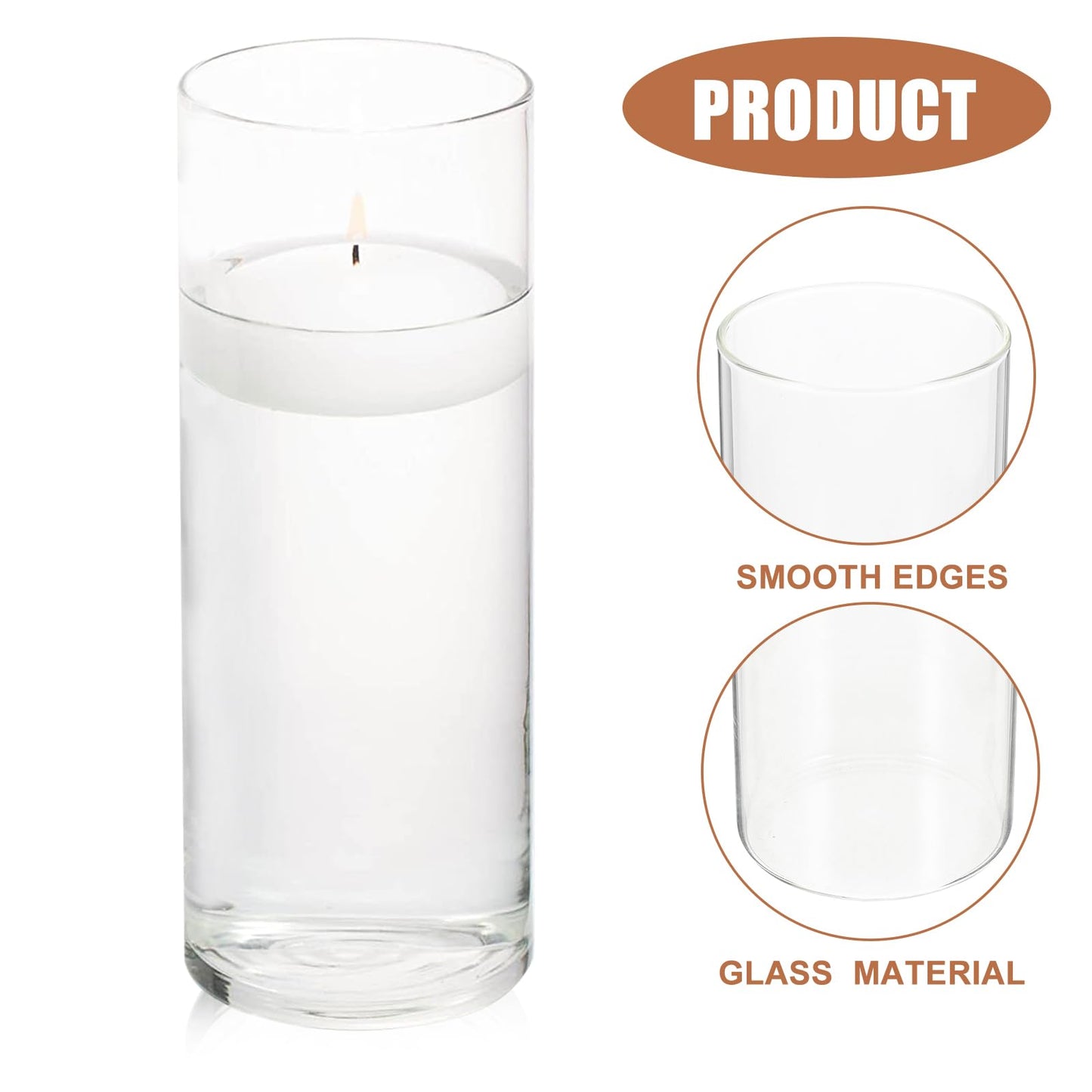 TOVINANNA Clear Glass Candle Chimney Holder 4.72" – High-Clarity Hurricane Shield for Pillar Candles, Windproof Flame Protection for Wedding & Home Party Decor, Romantic Gift for Couples