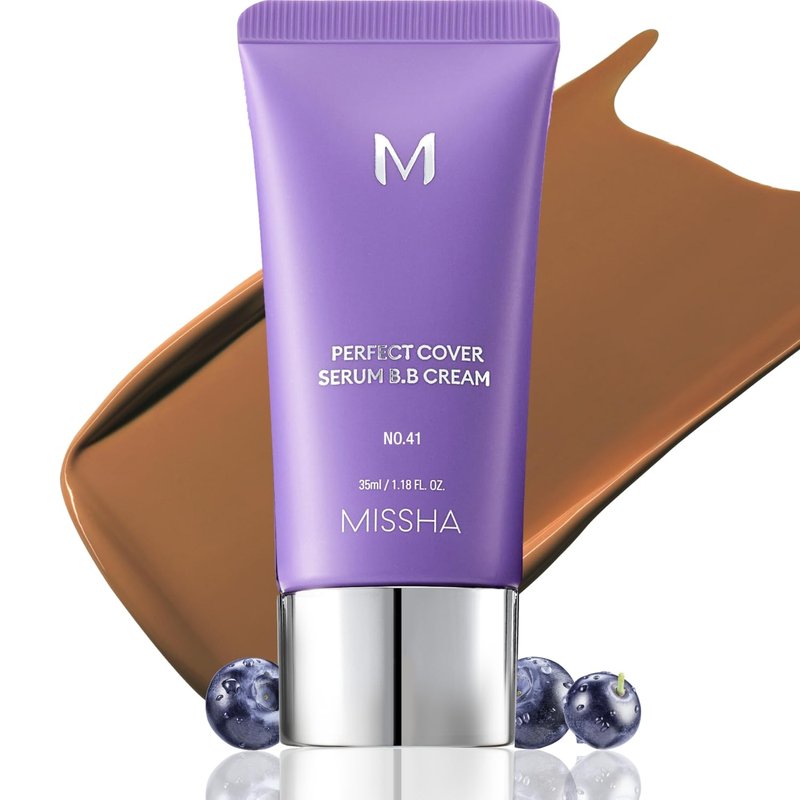 MISSHA M Perfect Cover Serum BB Cream - Medium Tan No. 41 | Tinted Moisturizer & Skin Care Foundation, 1.18 Fl Oz