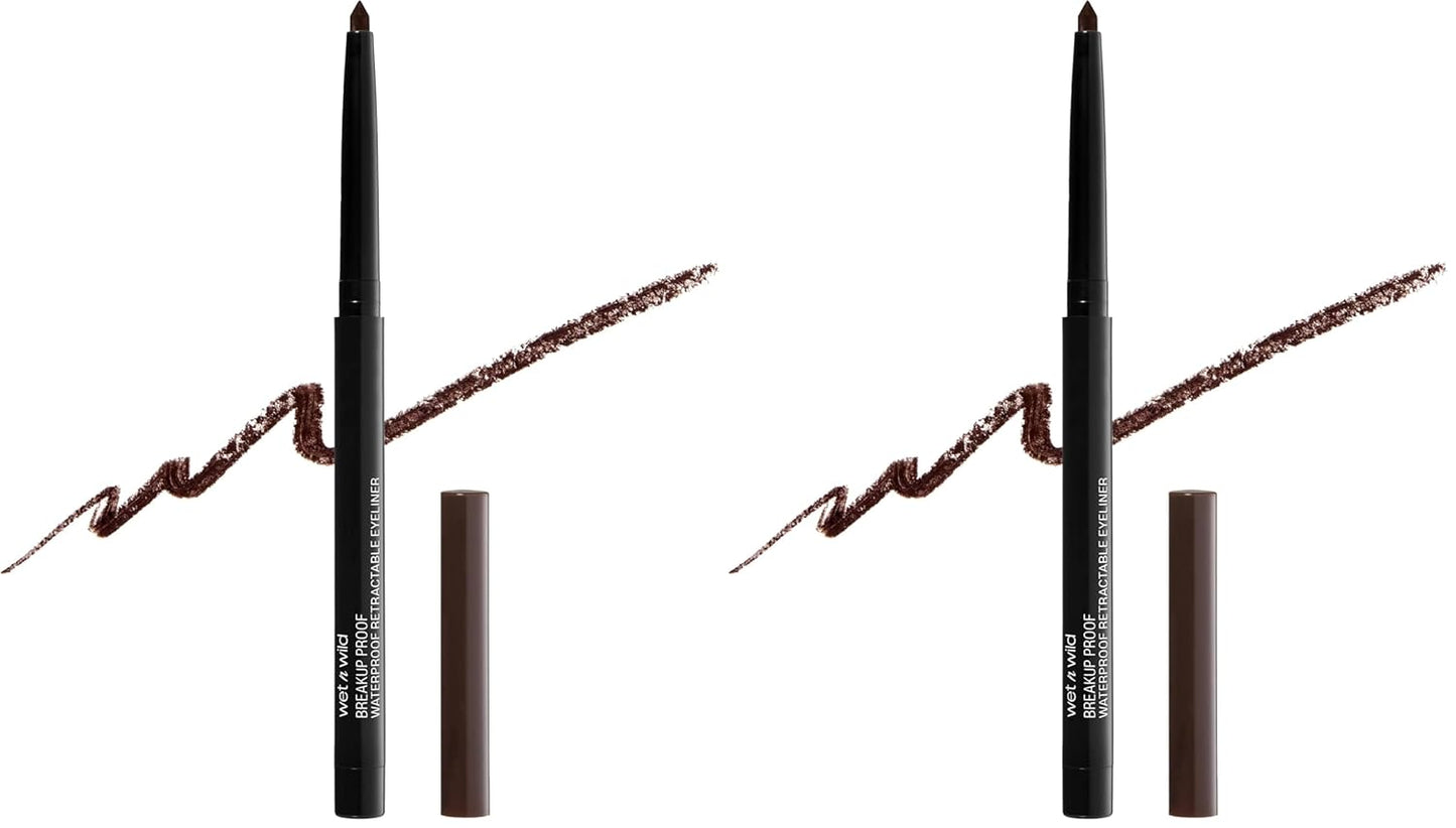Wet n Wild Mega Last Gel Eyeliner - Waterproof, Ultra Pigmented, 16-Hour Wear - Dark Brown (Pack of 2)