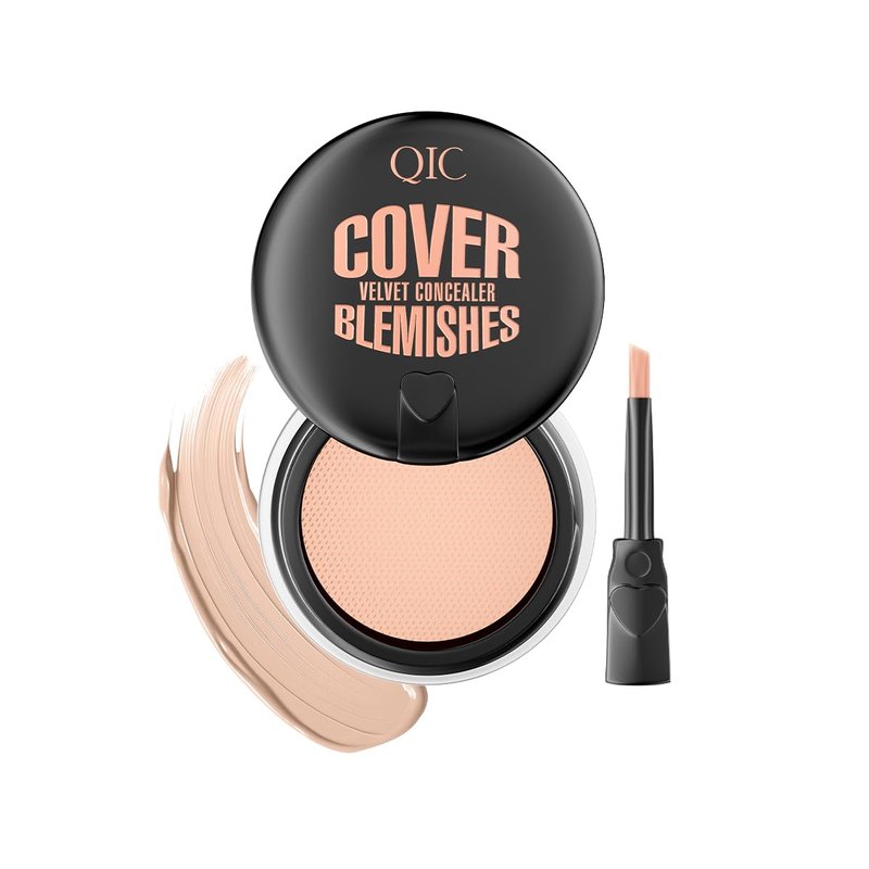 QIC Pot Concealer - Full Coverage Waterproof Makeup for Dark Circles & Blemishes | Light Skin Tone, 0.21 Oz