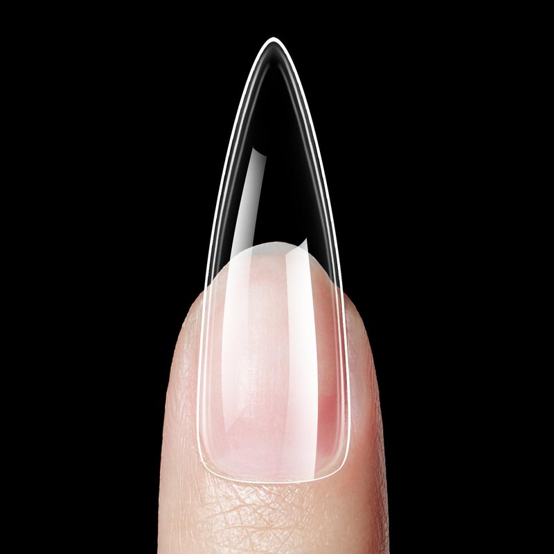 Beetles Gel Nail Kit Easy Nail Extension Set 5 In 1 Nail Glue Gel Base Coat with Pre shaped Medium Stiletto Gel Nail Tips Led Nail UV Lamp Acrylic Nail Clipper for Nail Art Diy