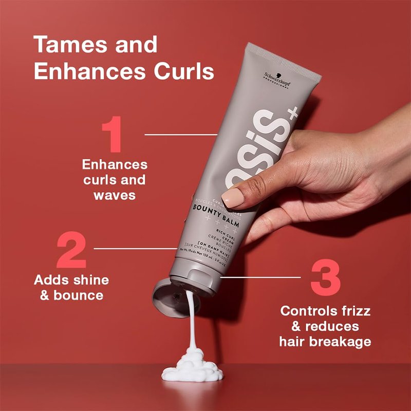 OSiS+ Bounty Balm Rich Curl Cream 5oz – Curl Enhancing, Frizz Control & Humidity Protection for Wavy, Curly, Textured Hair