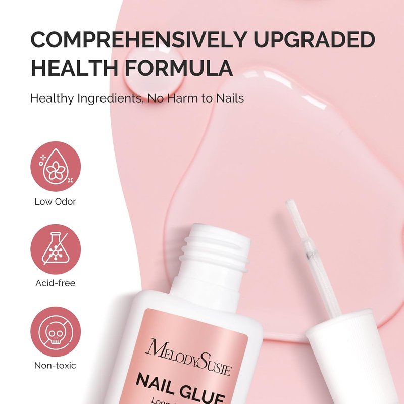 MelodySusie Nail Glue - Quick-Drying, Super Strong Adhesive for Press-On Nails | 10ml