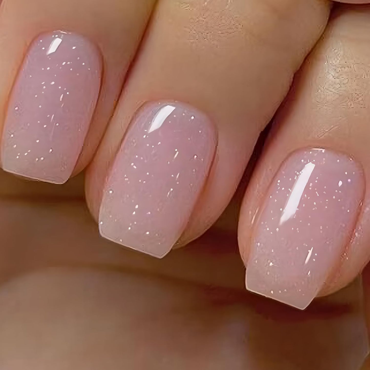 Vishine Gel Polish 15ml Sheer Glitter Pink Gel Polish Jelly Creamy Pink Translucent Gel Nail Polish Neutral Spring Color Soak off LED UV Gel Nail Art Manicure Design Salon at Home