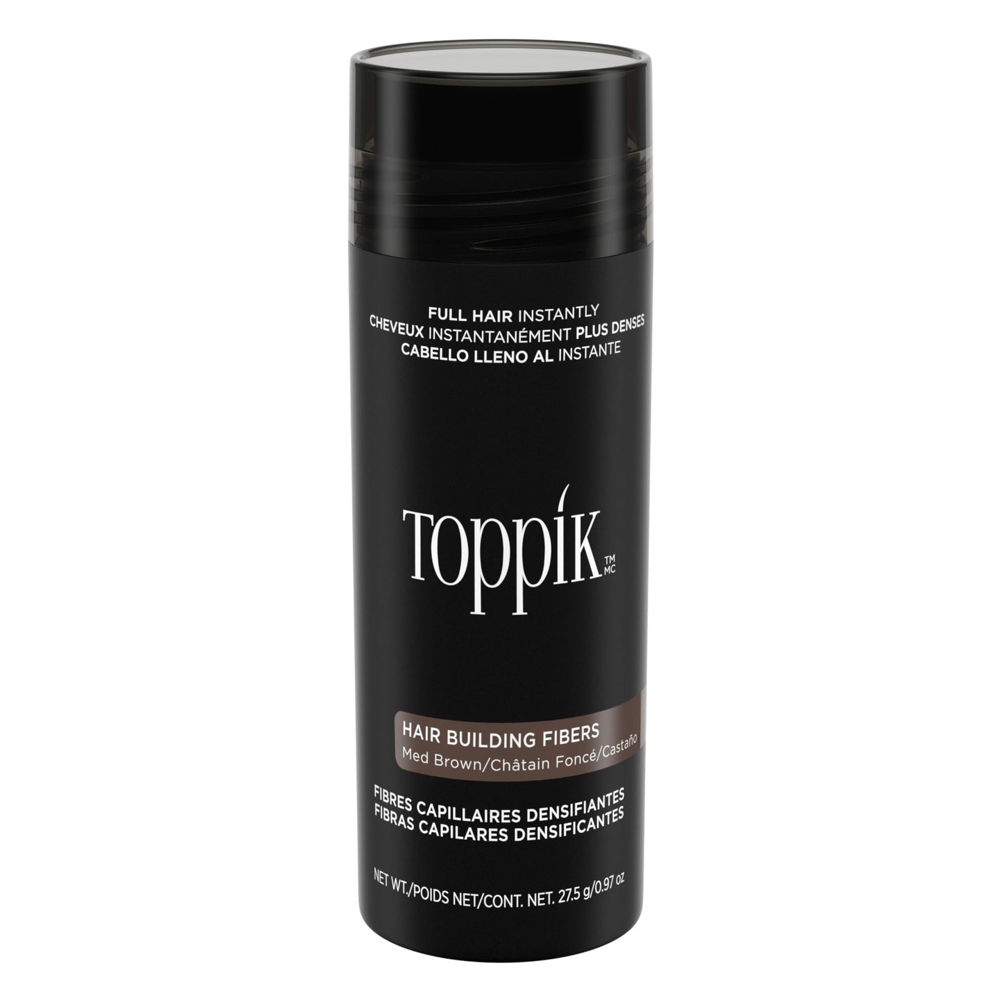 Toppik Hair Building Fibers, Medium Brown, 27.5g Fill In Fine or Thinning Hair, Instantly Thicker, Fuller Looking, 9 Shades for Men & Women, Keratin Protein Formula