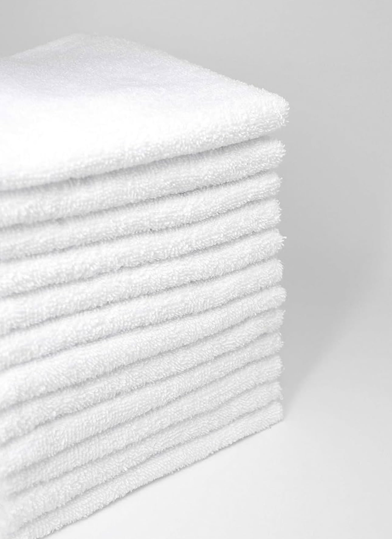 MadeTerra S Premium Wash Cloth. Pack of 12-100% Cotton -Ultra Soft and Absorbent - Bathroom Hand Towels, Washcloths Bath Towels - Perfect for Hotel Kitchen Salon, Gym (Size: 13''x13'') (White)