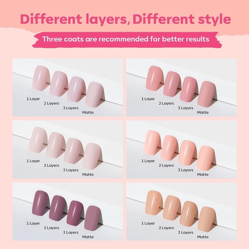modelones Nail Polish Set 6 Colors Nude Nail Polish Pastel Set Red Pink Quick Dry Spring Summer Nail Polish 5ml (Pastel Nude Set)