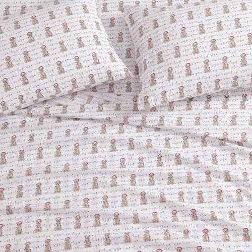 Tommy Bahama - Queen Size Sheet Set, Crisp & Cool Cotton Percale Bedding with a Smooth Lightweight Feel, 4 Piece Holiday Bed Sheets with Matching Pillowcases (Wrapped Up Red)