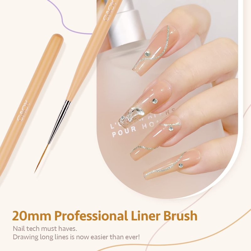 Nail Art Brushes Set - 8 Pcs Detail Painting Tools for French Liner & Dotting | Nail Design Essentials